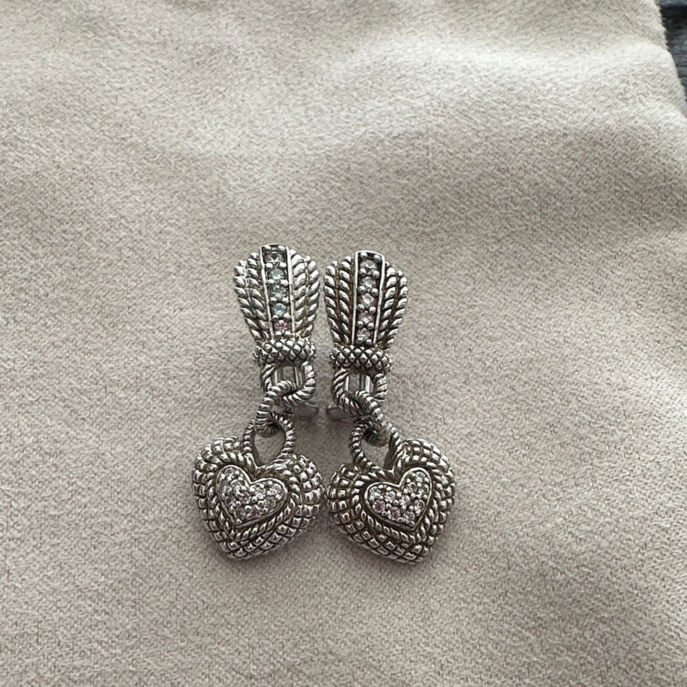 Judith Ripka Heart Earrings